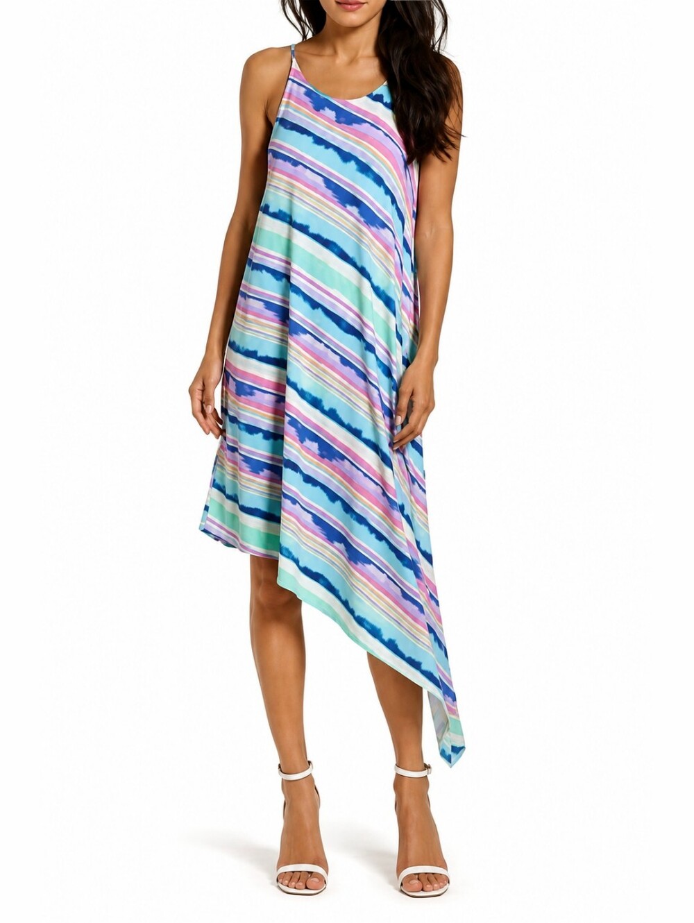 ❤️NWOT! LILLY PULITZER MAGNOLIA ASYMMETRICAL MIDI DRESS, CEVICHE DIAGONAL STRIPE